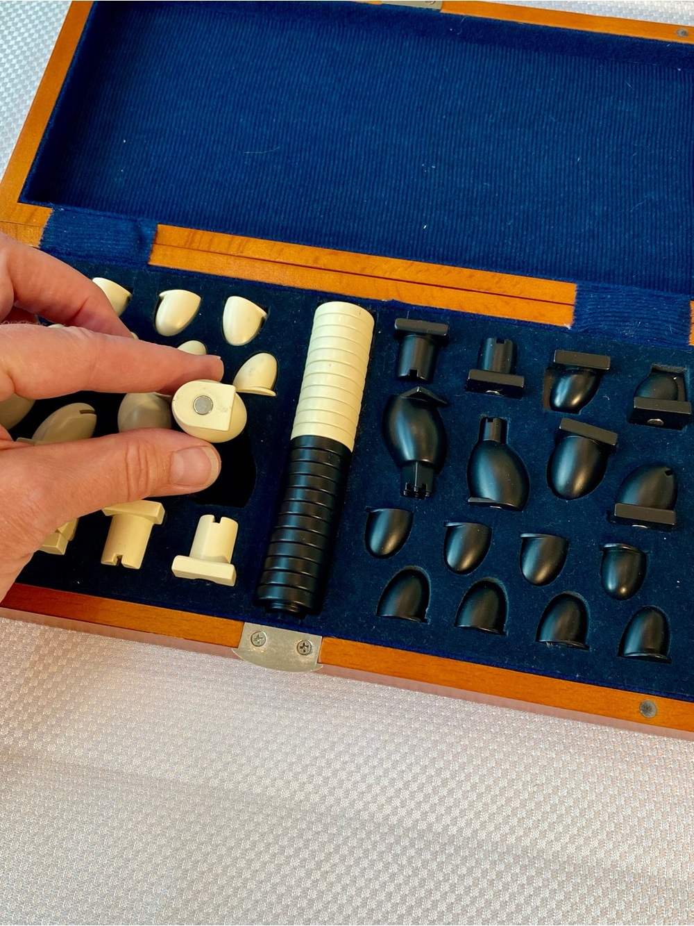 Vintage Black and White Chess/Checkers Travel Set - Magnetic